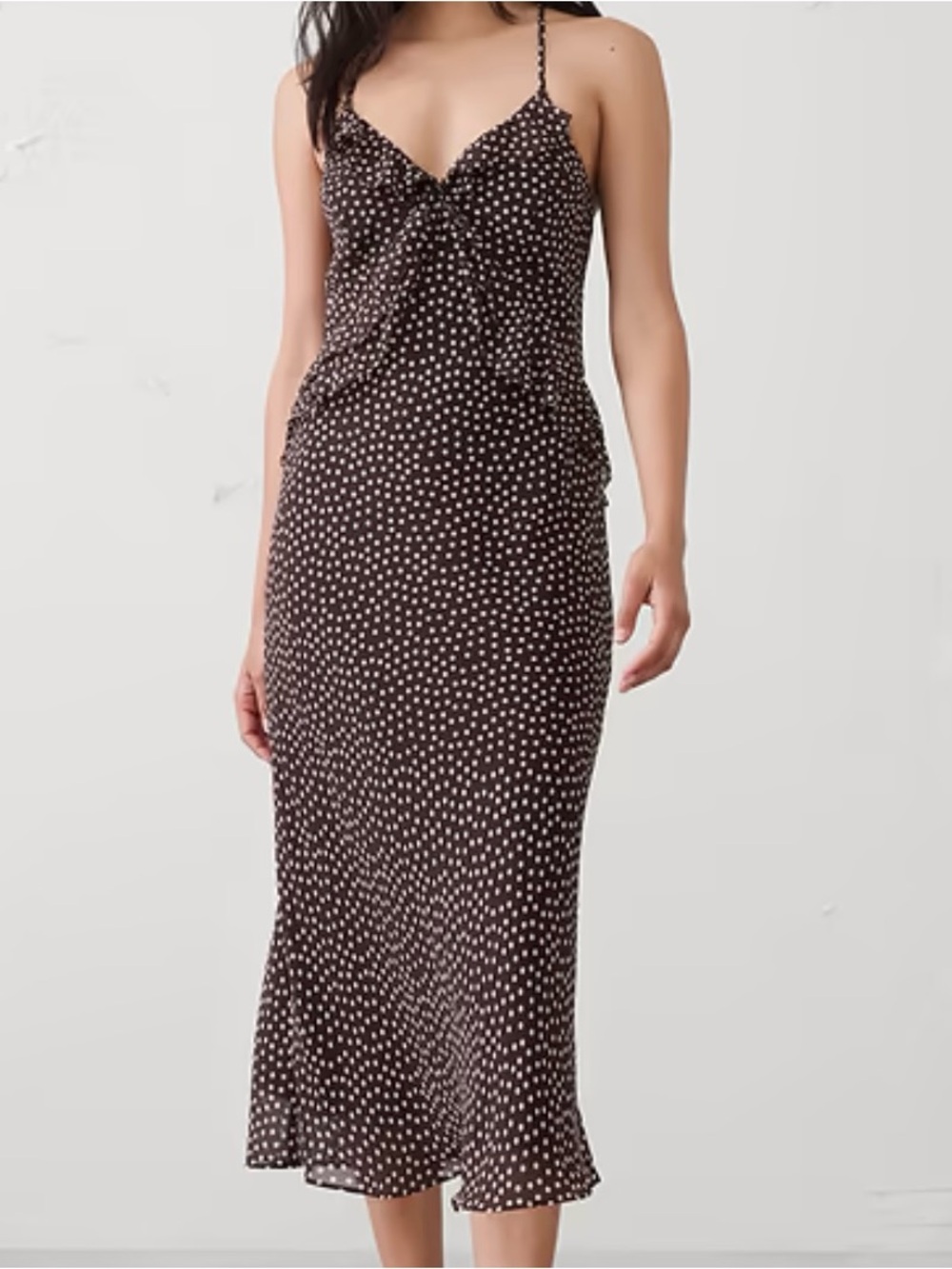 Banana Republic Factory Black and White Polka Dot Maxi Dress
